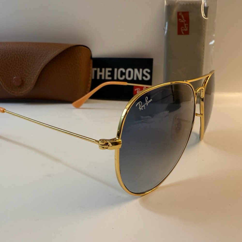 ray-ban aviator sunglasses rb3025 58mm Made In italy - Picture 3 of 12